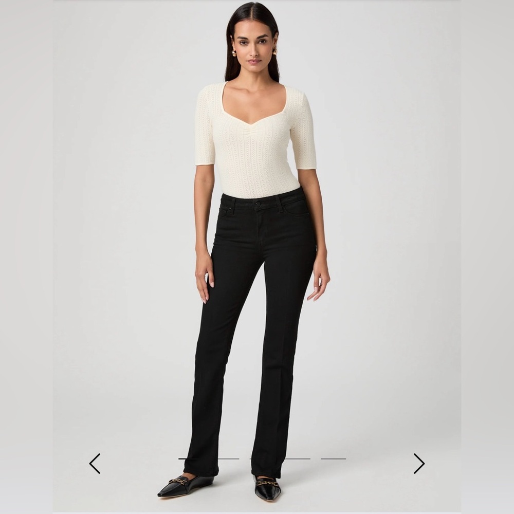 PAIGE Women's Black Manhattan Boot Cut Jeans